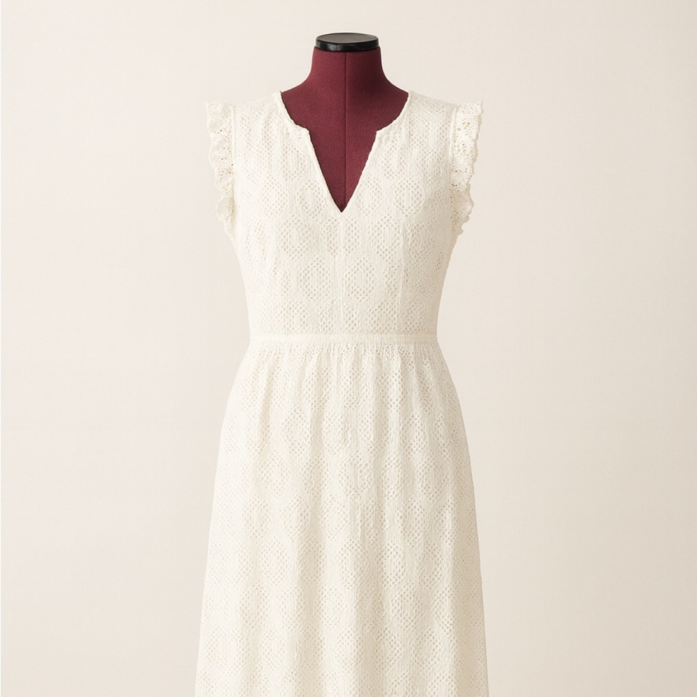 Boden white Lace Midi Dress size 16L new without tags